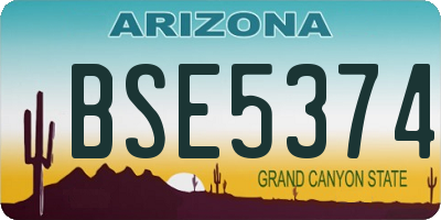 AZ license plate BSE5374