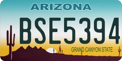 AZ license plate BSE5394