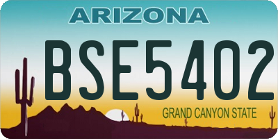 AZ license plate BSE5402