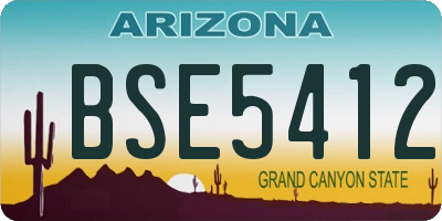 AZ license plate BSE5412