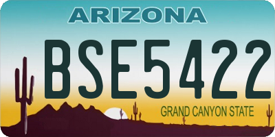AZ license plate BSE5422