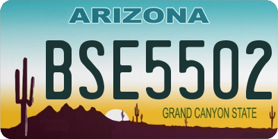 AZ license plate BSE5502