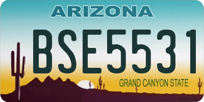 AZ license plate BSE5531