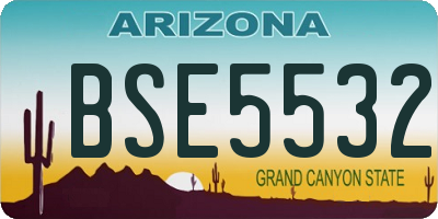 AZ license plate BSE5532