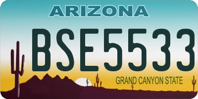 AZ license plate BSE5533