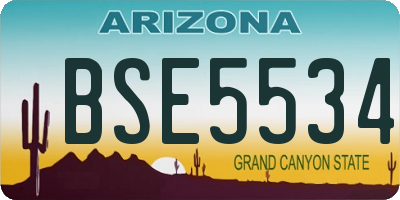 AZ license plate BSE5534