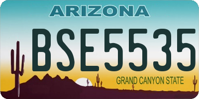 AZ license plate BSE5535