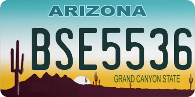 AZ license plate BSE5536