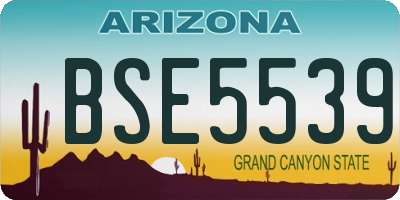 AZ license plate BSE5539