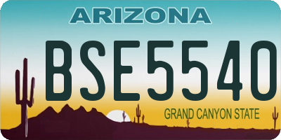 AZ license plate BSE5540