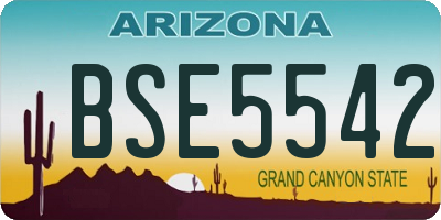 AZ license plate BSE5542