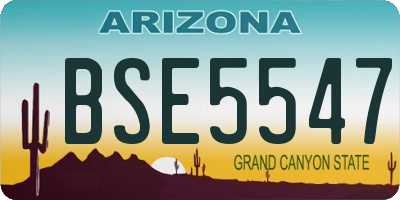 AZ license plate BSE5547