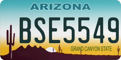 AZ license plate BSE5549