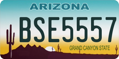 AZ license plate BSE5557