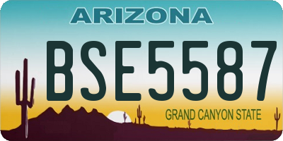 AZ license plate BSE5587