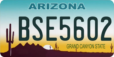 AZ license plate BSE5602