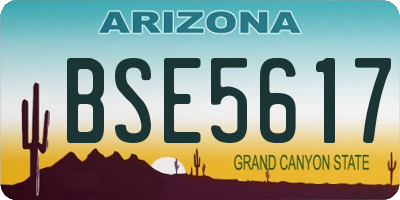 AZ license plate BSE5617