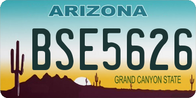 AZ license plate BSE5626