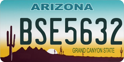 AZ license plate BSE5632