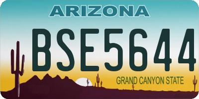 AZ license plate BSE5644