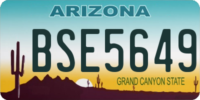 AZ license plate BSE5649