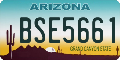 AZ license plate BSE5661