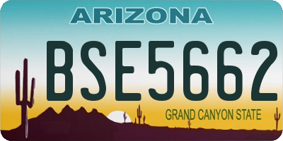 AZ license plate BSE5662