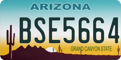 AZ license plate BSE5664