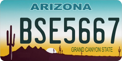 AZ license plate BSE5667