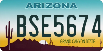 AZ license plate BSE5674