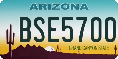 AZ license plate BSE5700