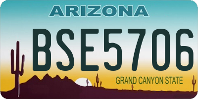 AZ license plate BSE5706