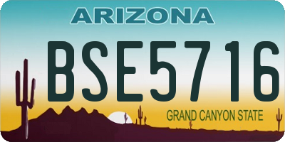 AZ license plate BSE5716