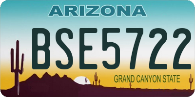 AZ license plate BSE5722