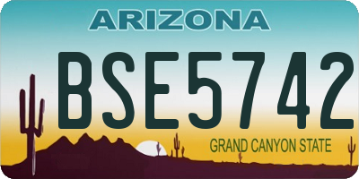 AZ license plate BSE5742