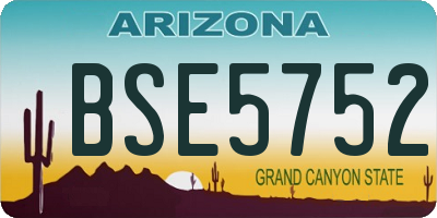 AZ license plate BSE5752