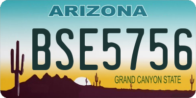 AZ license plate BSE5756