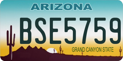 AZ license plate BSE5759