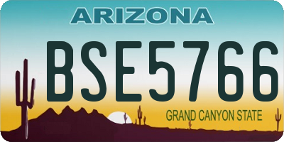 AZ license plate BSE5766