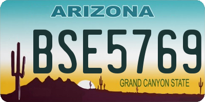 AZ license plate BSE5769