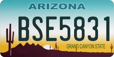 AZ license plate BSE5831