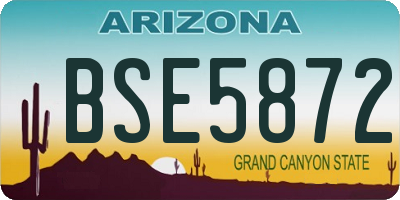 AZ license plate BSE5872