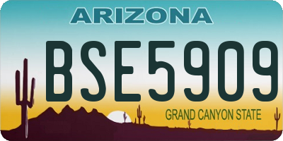 AZ license plate BSE5909