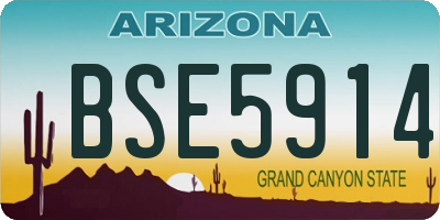 AZ license plate BSE5914