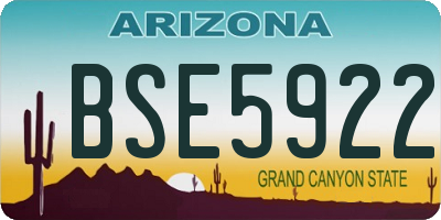 AZ license plate BSE5922