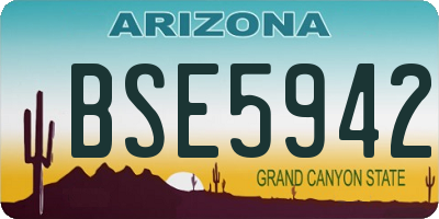 AZ license plate BSE5942
