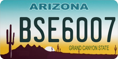 AZ license plate BSE6007