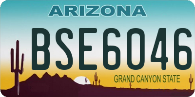 AZ license plate BSE6046