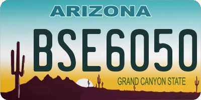 AZ license plate BSE6050