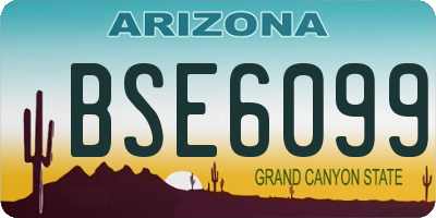 AZ license plate BSE6099